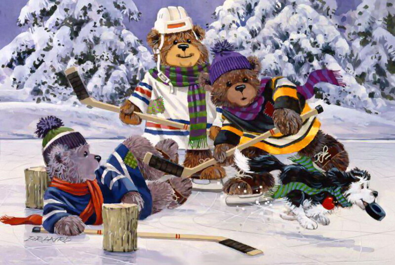 Bears Playing Hockey