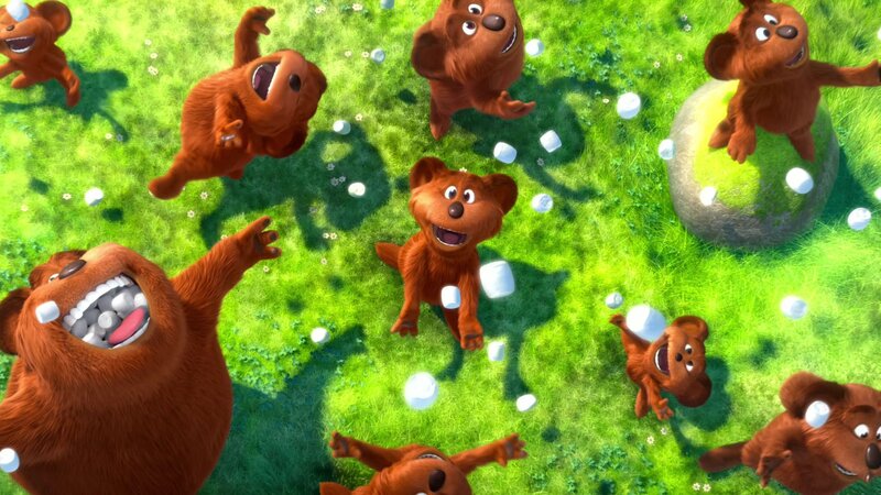 bears playing in a field