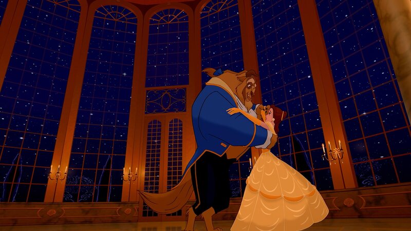 Beast and Belle Dancing — Blue, Romantic, Night