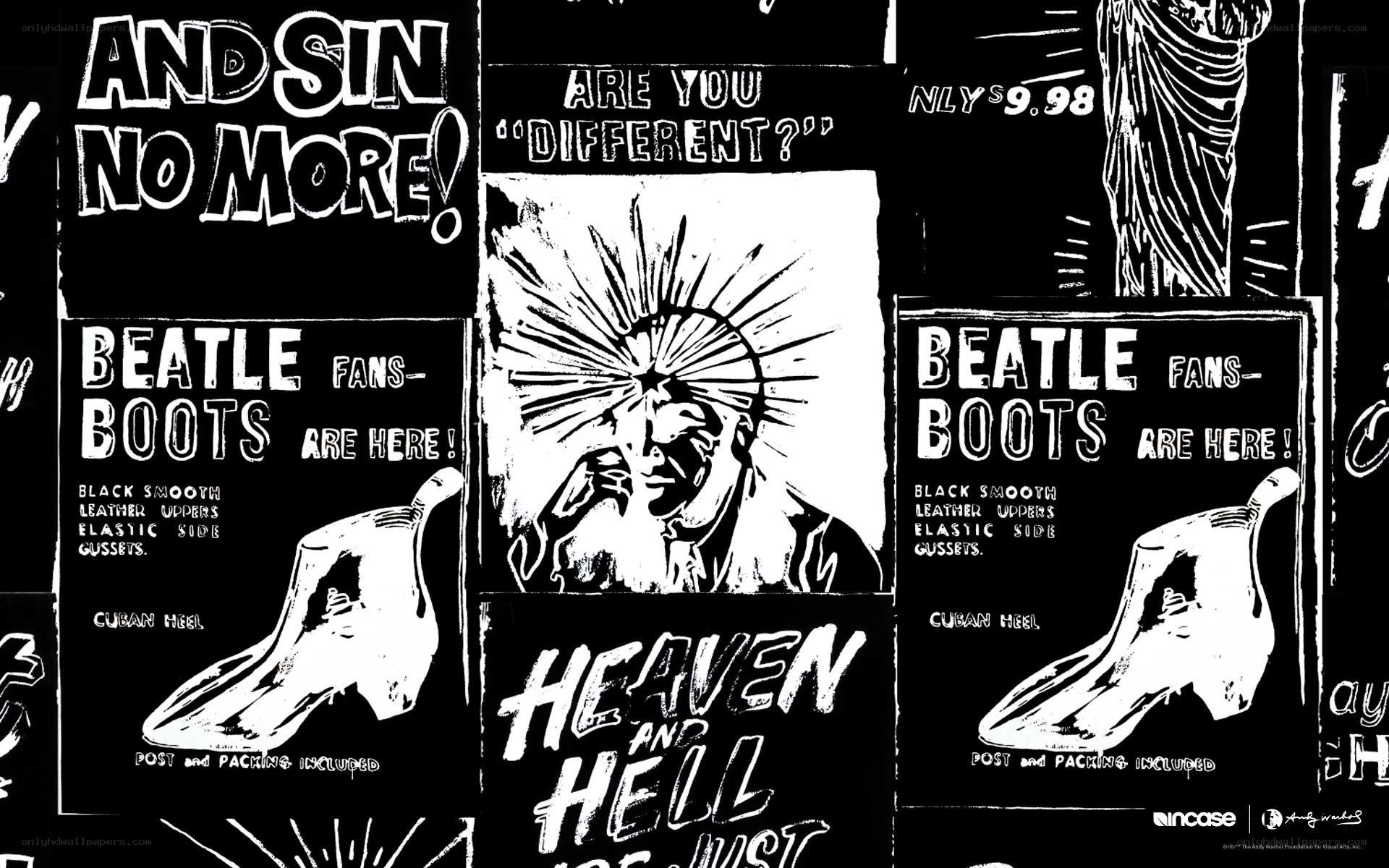 Beatle Boots advertisement collage