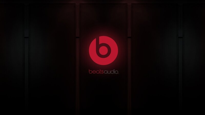 Beats Audio logo on dark wall