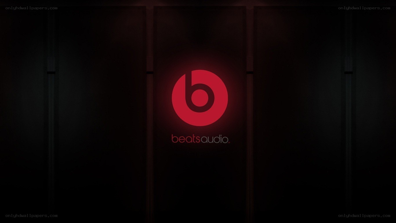 Beats Audio logo on dark wall