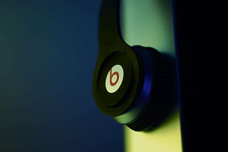 Beats headphones in dim light