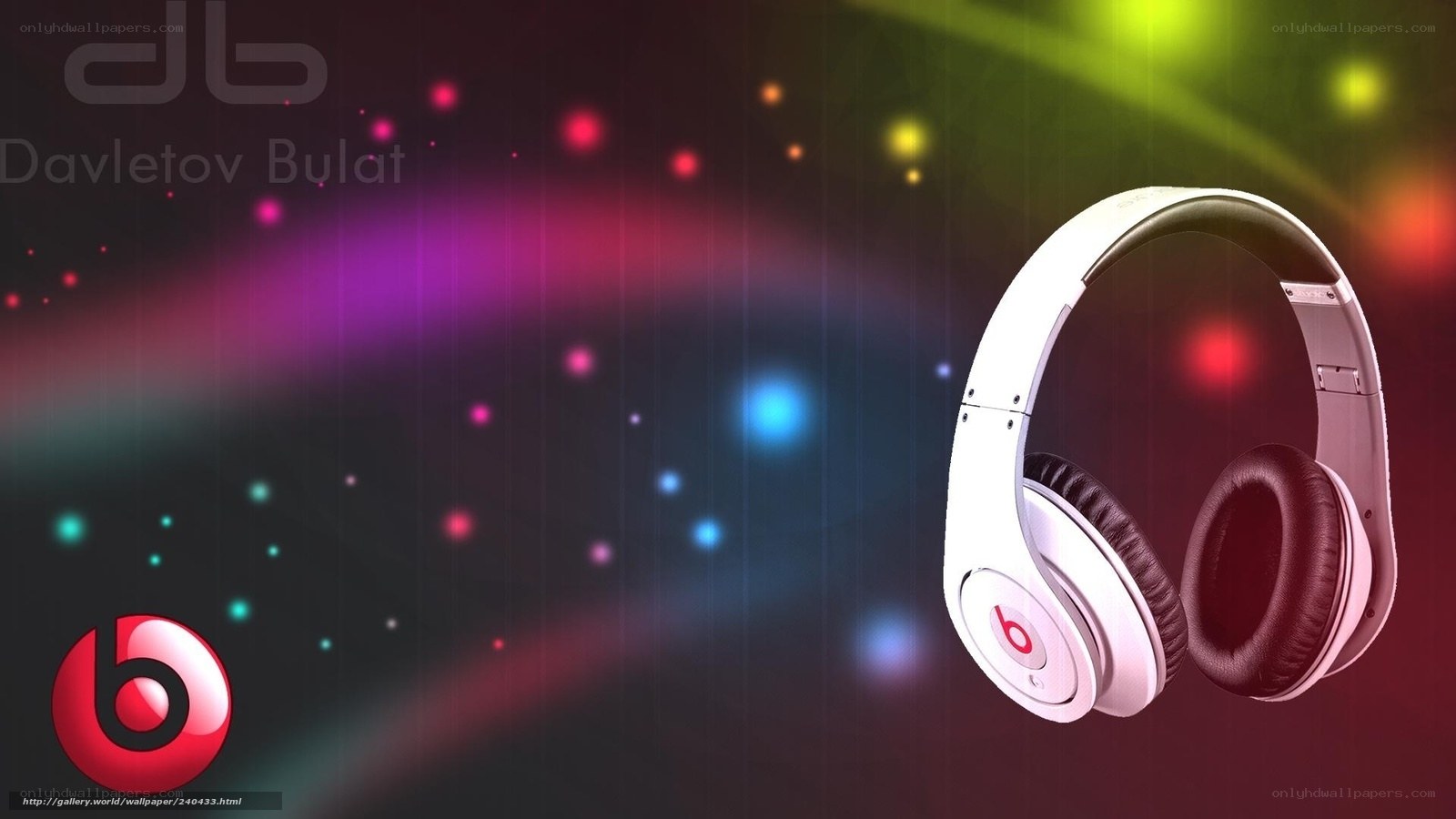 Beats headphones on colorful background