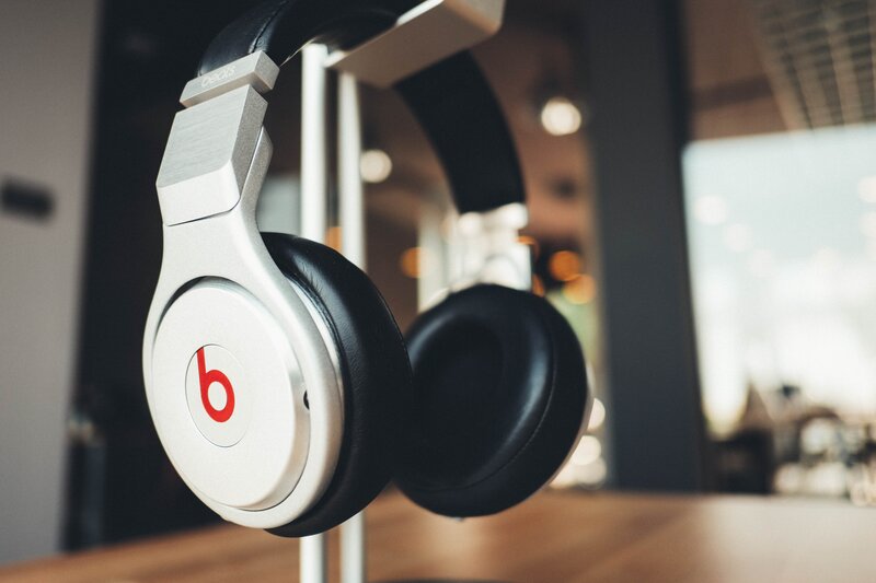 Beats headphones on display