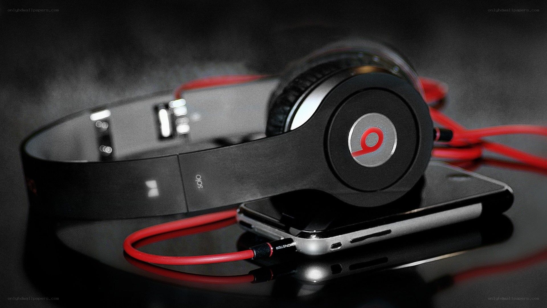 Beats Solo headphones on phone