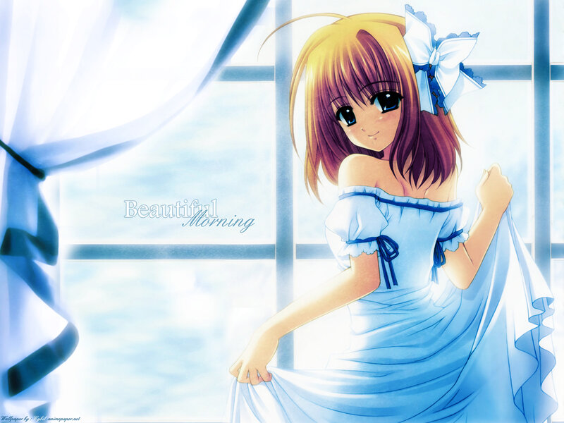 Beautiful morning anime girl