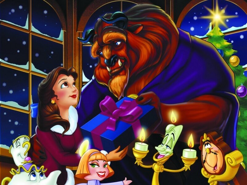 Beauty and the Beast holiday scene