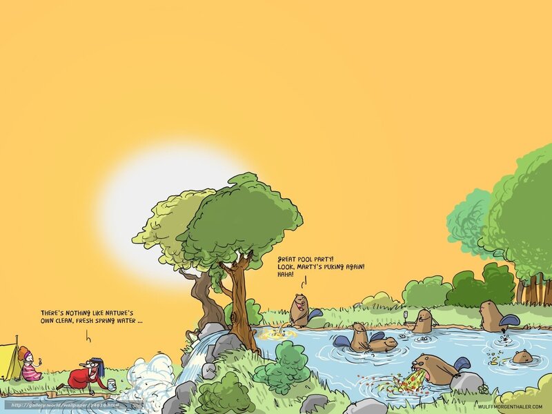 Beavers at a pool party