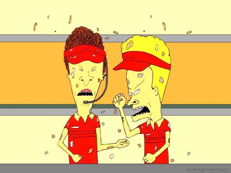Beavis and Butt-Head in a food fight