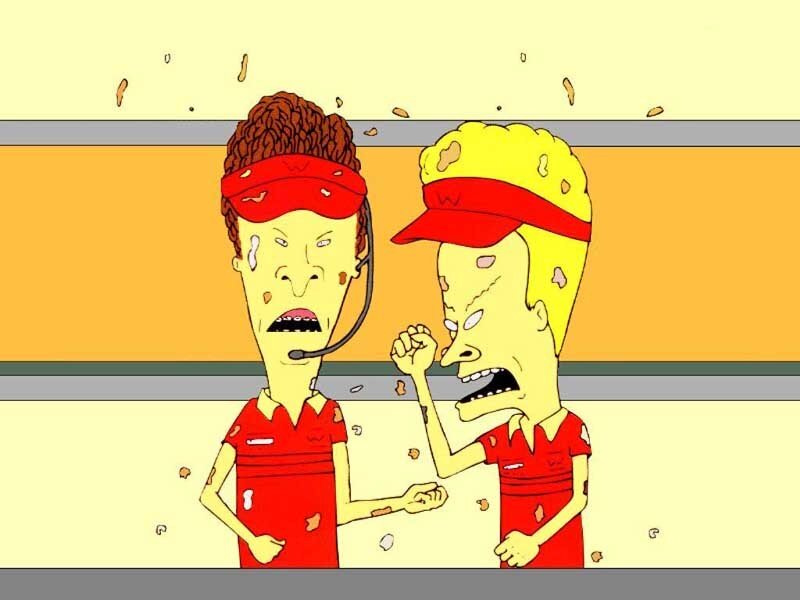 Beavis and Butt-Head in a food fight
