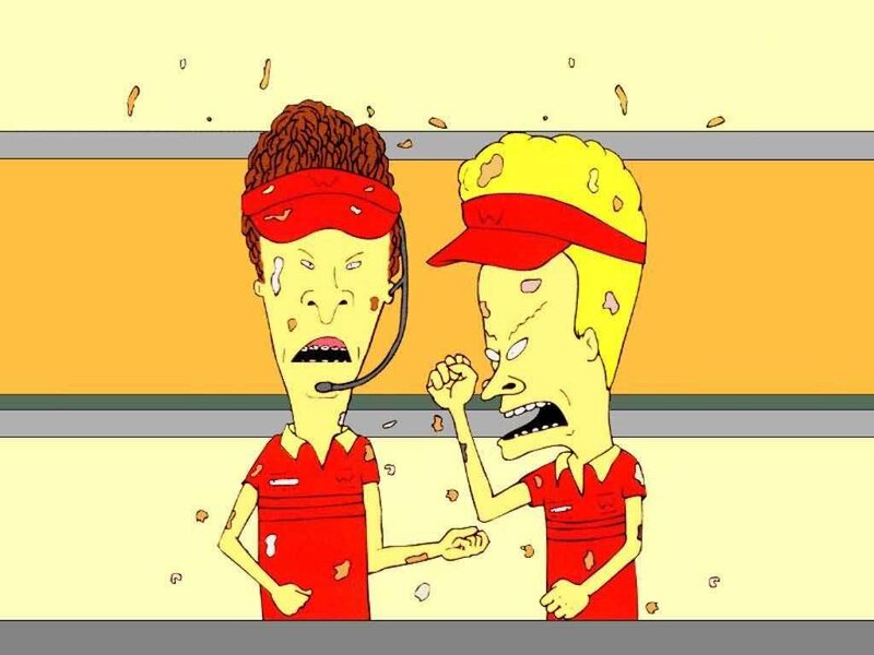 Beavis and Butt-Head in a food fight