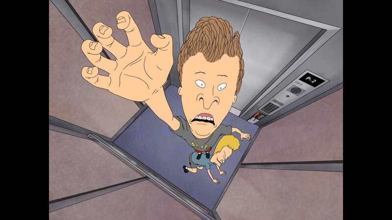 Beavis and Butt-Head in an elevator