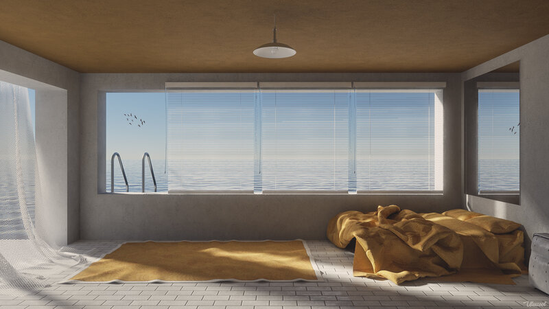 Bed in Coastal Room