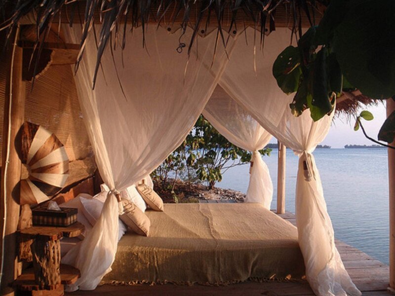 Bed on Wooden Deck