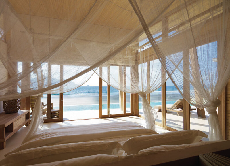 Bed with Canopy View — White