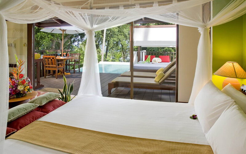 Bed with Mosquito Net — White, Serene