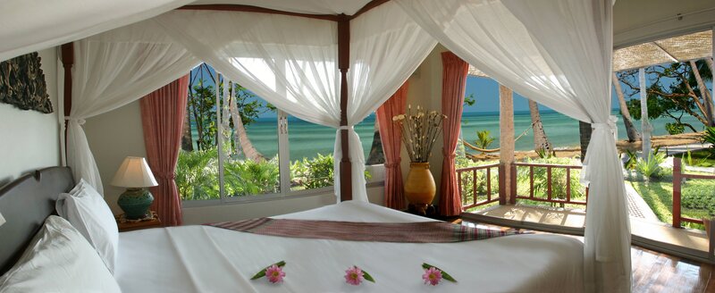 Bed with Ocean View — White, Serene, Afternoon