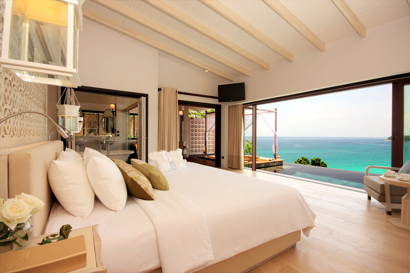 Bed with Ocean View — White, Serene