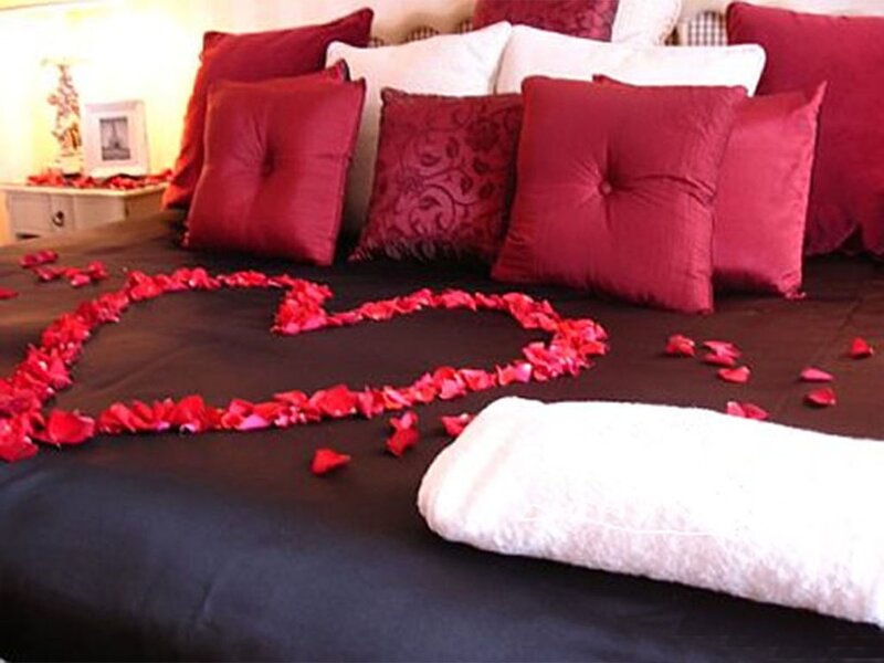 Bed with Rose Petals