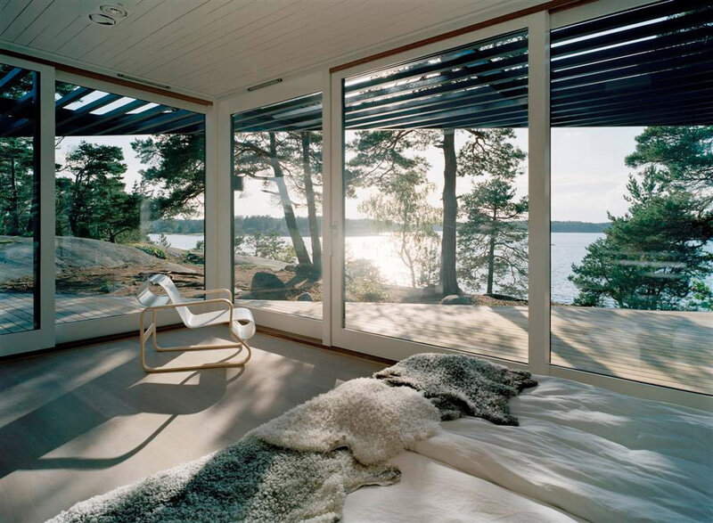 Bed with Sheepskins