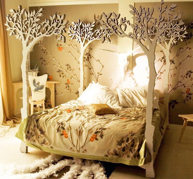 Bed with Tree Canopy