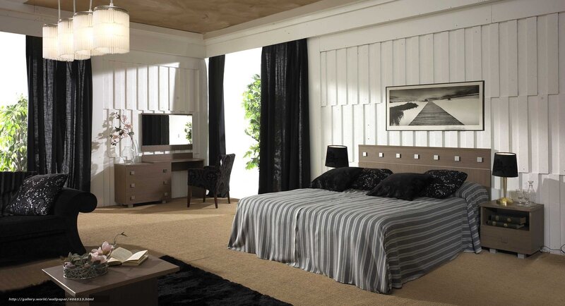 Bedroom with Black and White Decor
