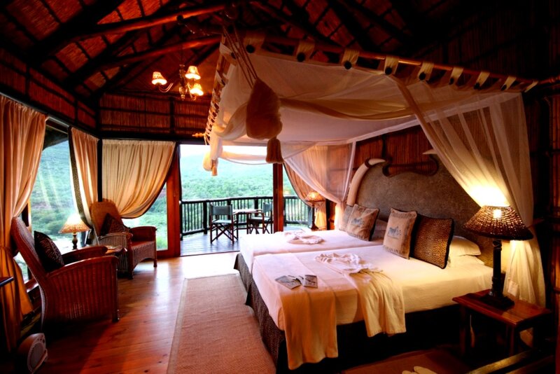 Bedroom with Canopy Bed — Brown