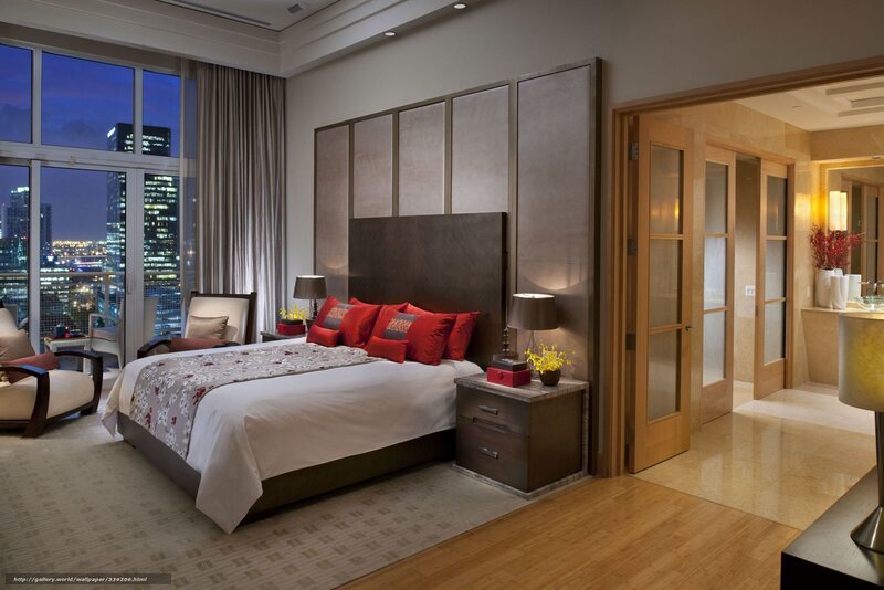 Bedroom with City View — Brown