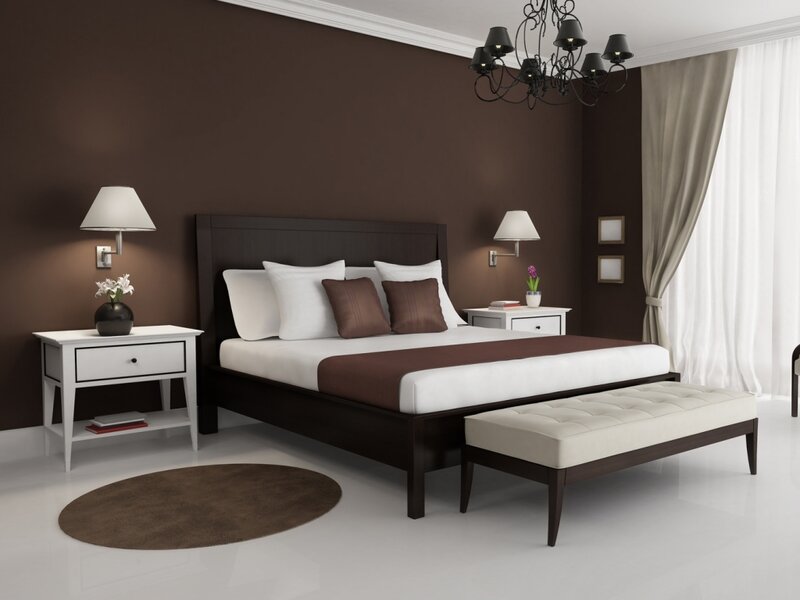Bedroom with Dark Walls