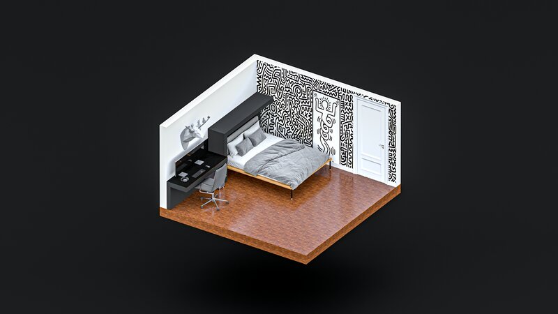 Bedroom with Desk