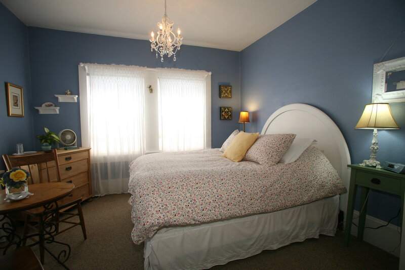 Bedroom with Floral Bedding
