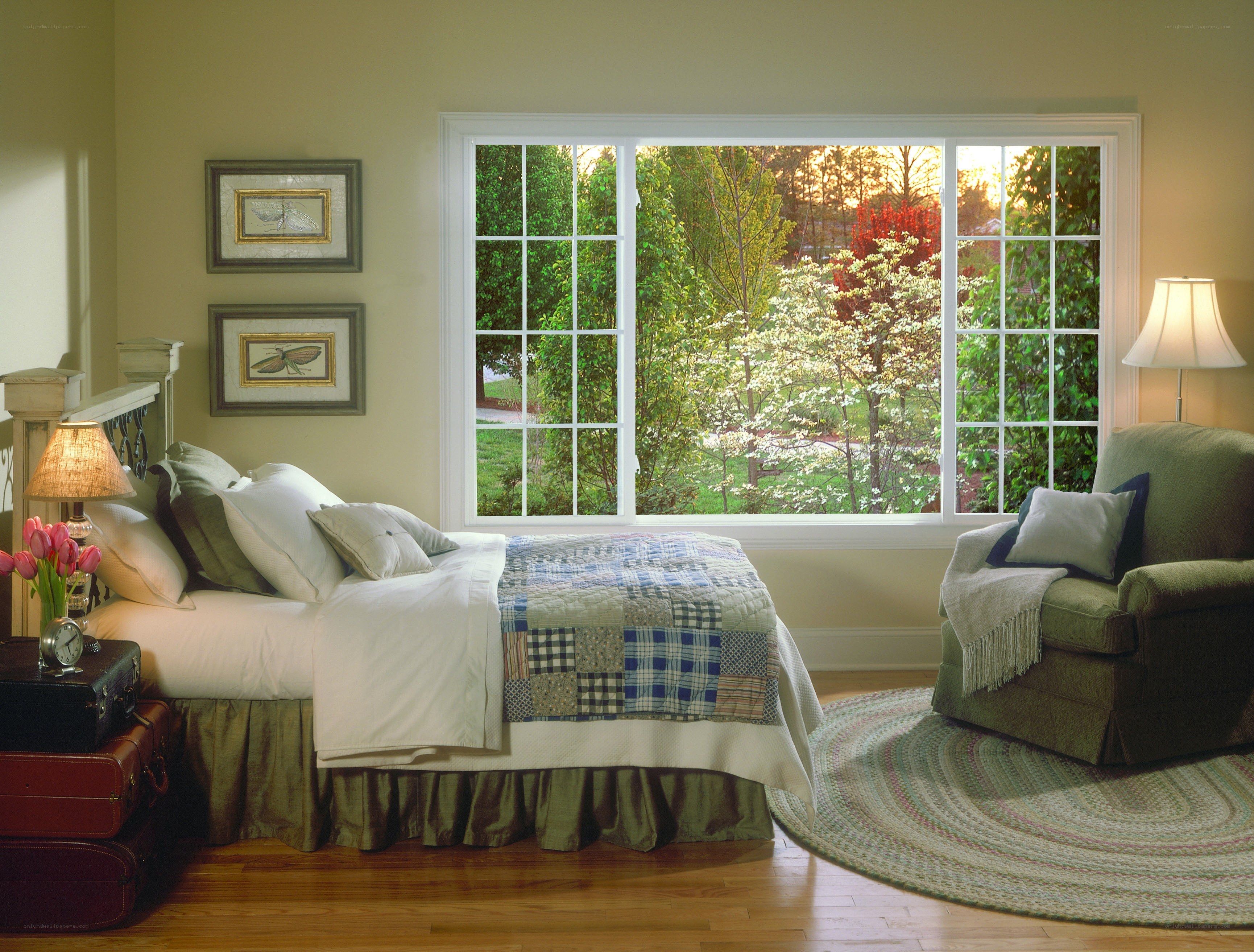 Bedroom with garden view