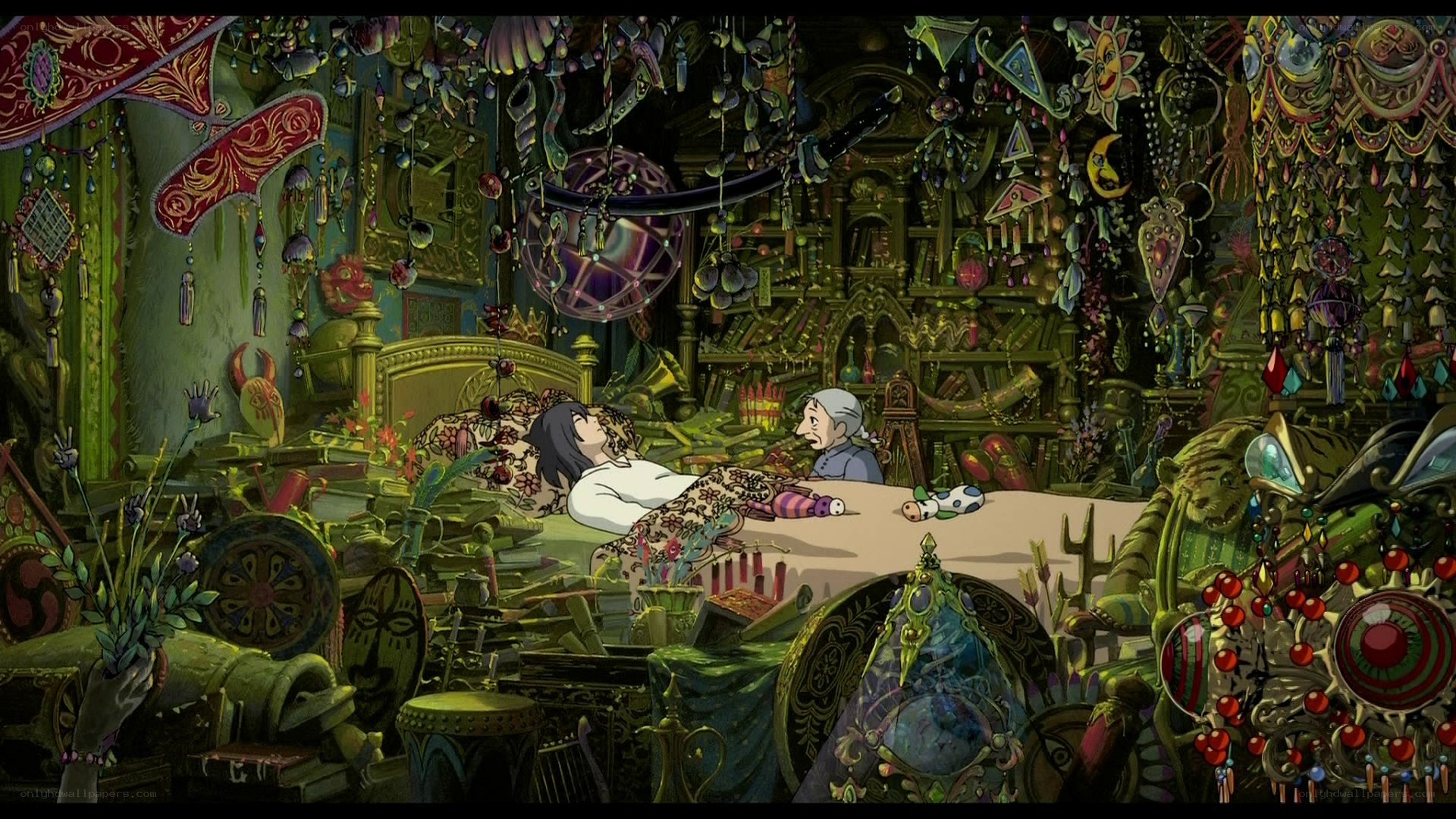 bedroom with magical artifacts