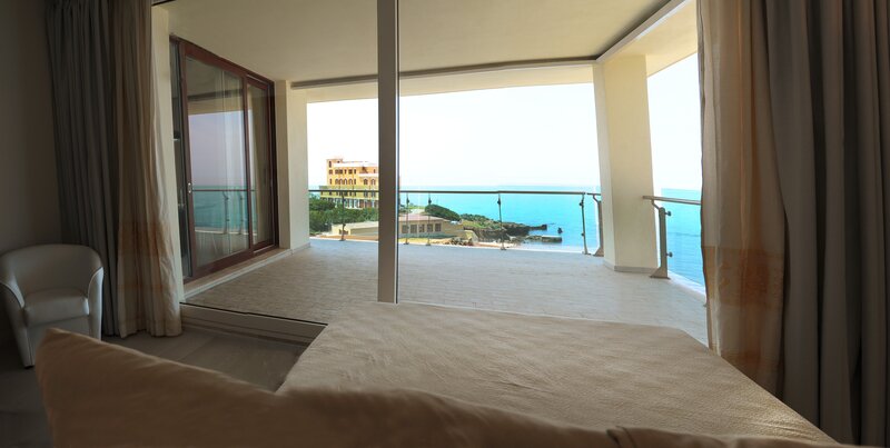 Bedroom with ocean view