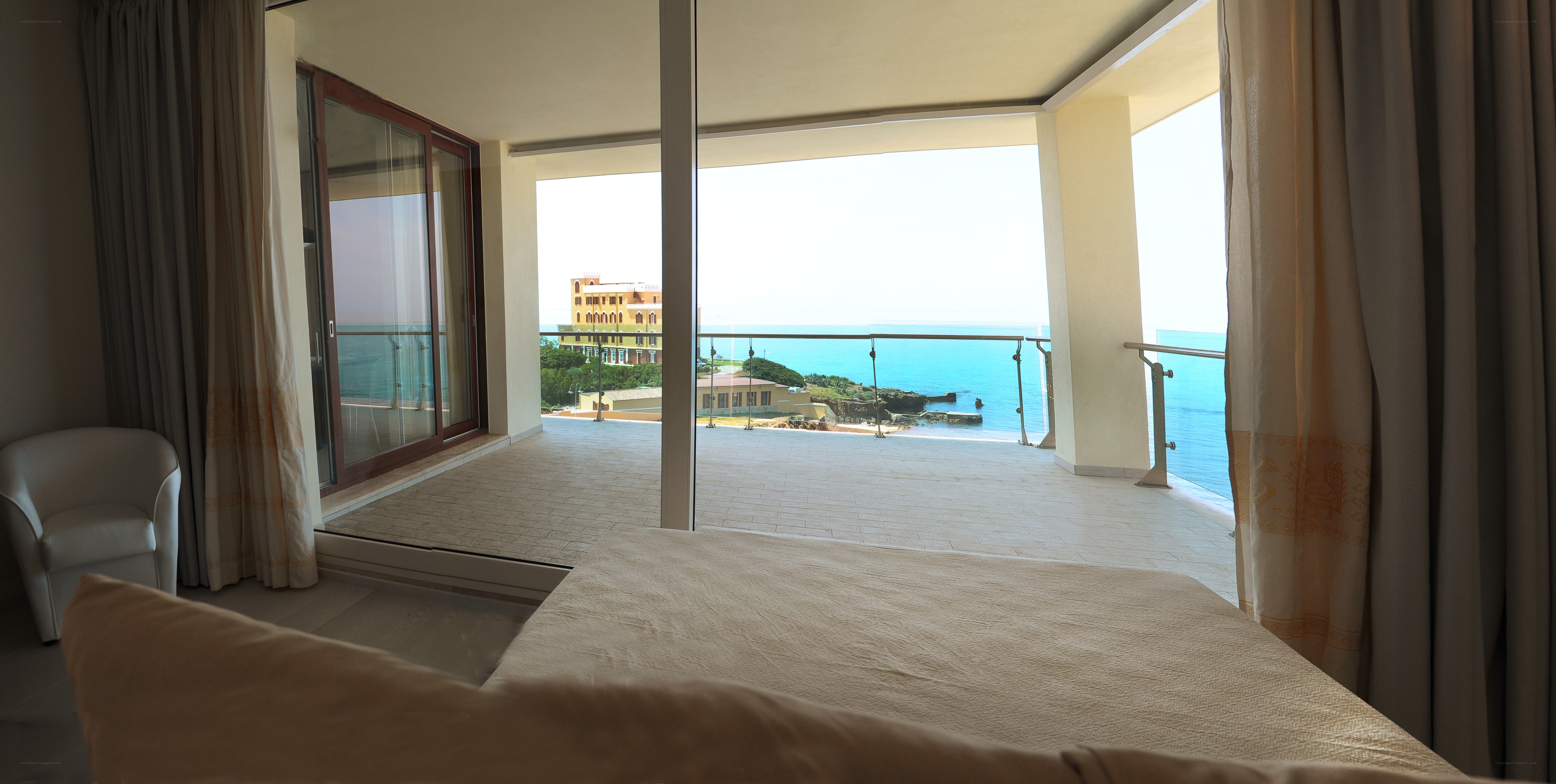 Bedroom with ocean view