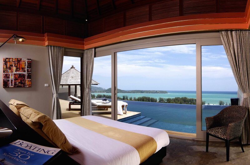 Bedroom with Ocean View — Blue, Serene, Afternoon, Photograph