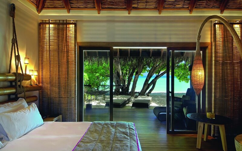 Bedroom with Ocean View — Brown, Serene, Afternoon, Photograph, Bed, Hammock