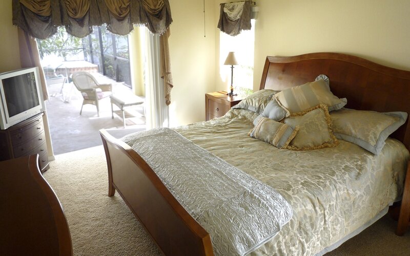 Bedroom with patio view