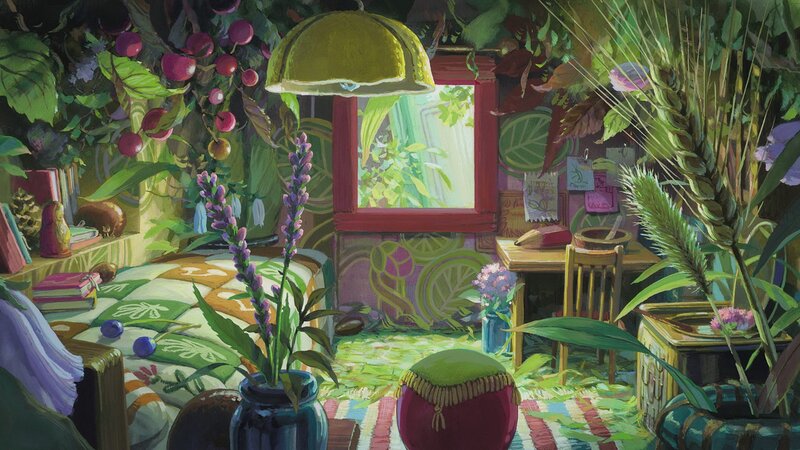 Bedroom with Plants — Green, Serene