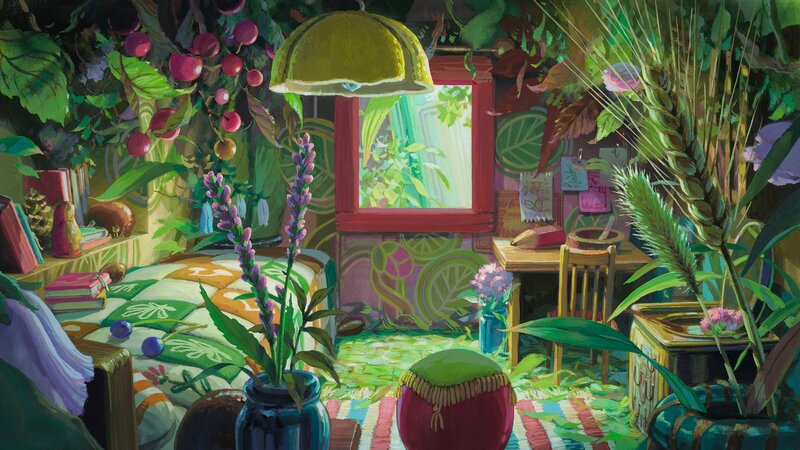 Bedroom with Plants — Green