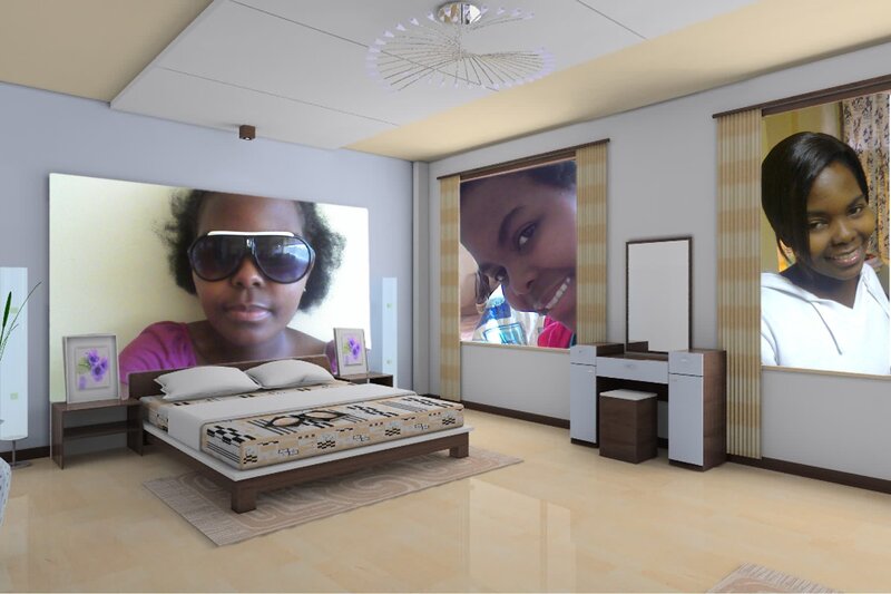 Bedroom with Portraits