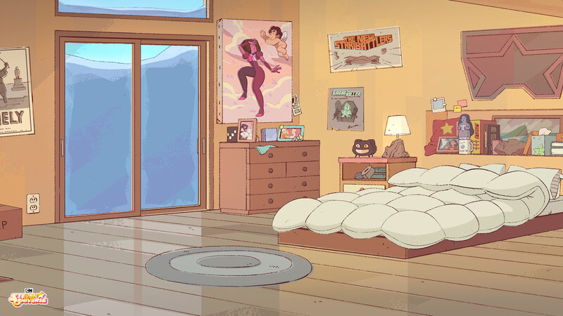 Bedroom with Posters — Yellow