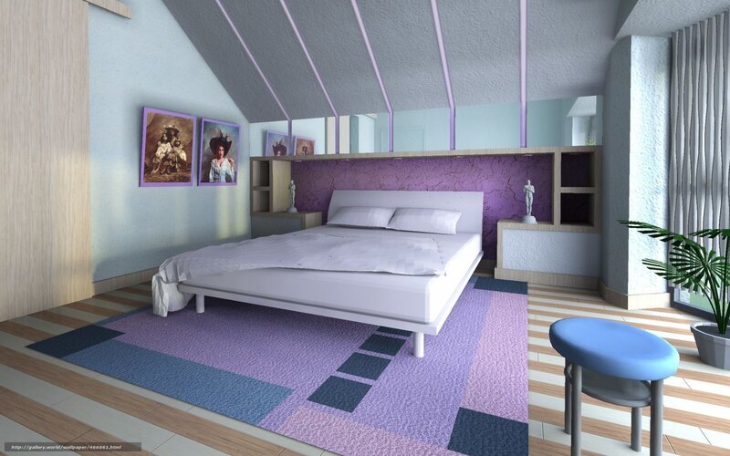 Bedroom with Purple Accents