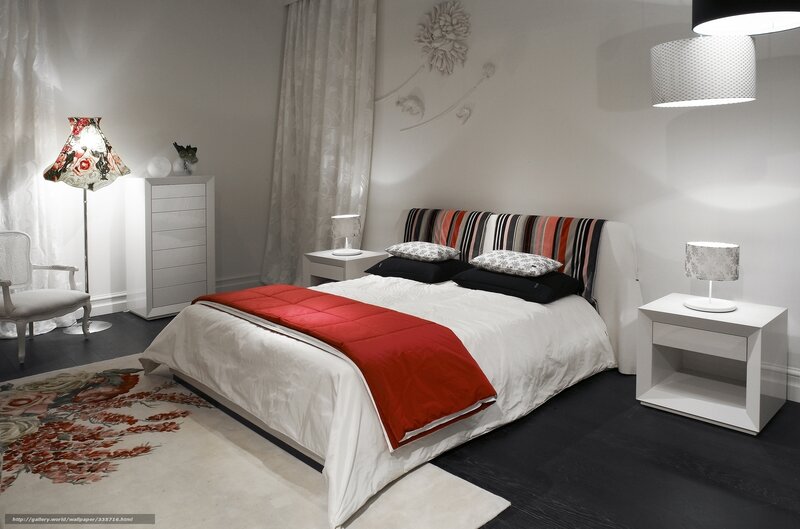Bedroom with Red Blanket