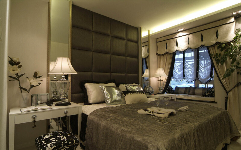 Bedroom with Tufted Headboard