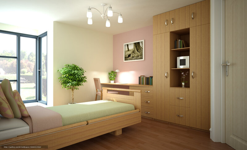 Bedroom with Wooden Furniture — Brown