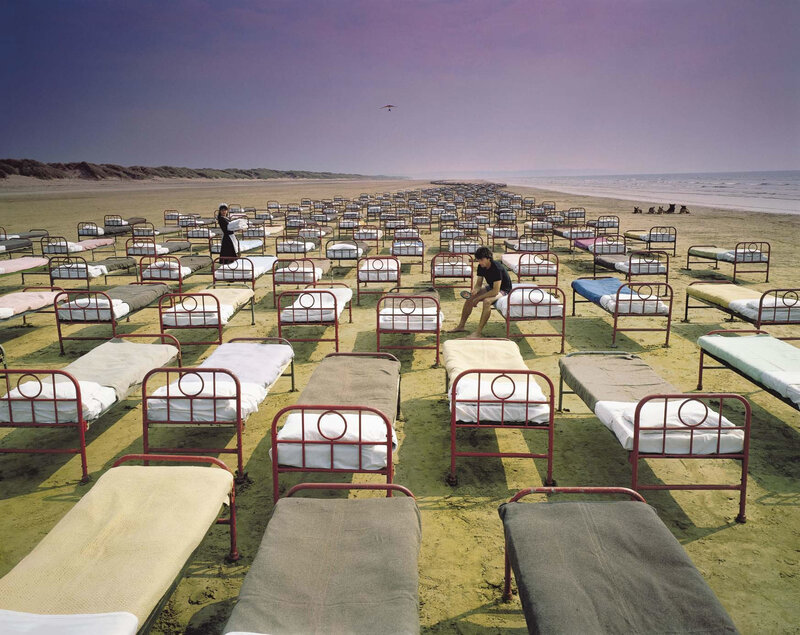 Beds on a beach