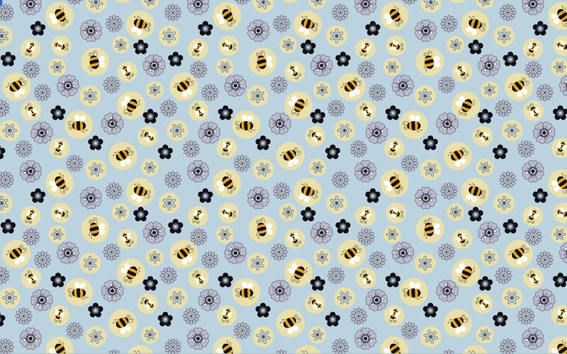 bee and flower pattern