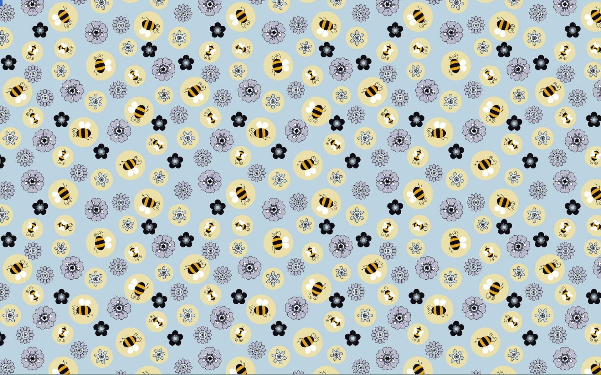 bee and flower pattern